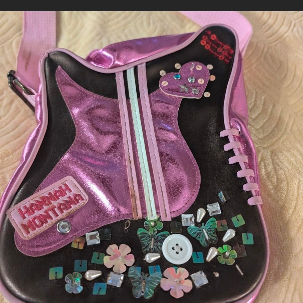 Pink and Black Crossbody Bag Hannah Montana Rare Find Vintage - Picture 2 of 2